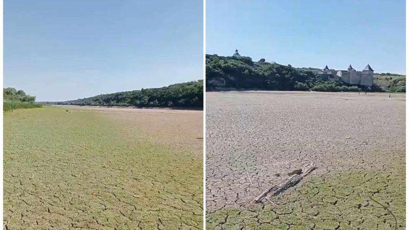 Imagini cu albia uscată a Nistrului în Ucraina. Ce spun autoritățile
