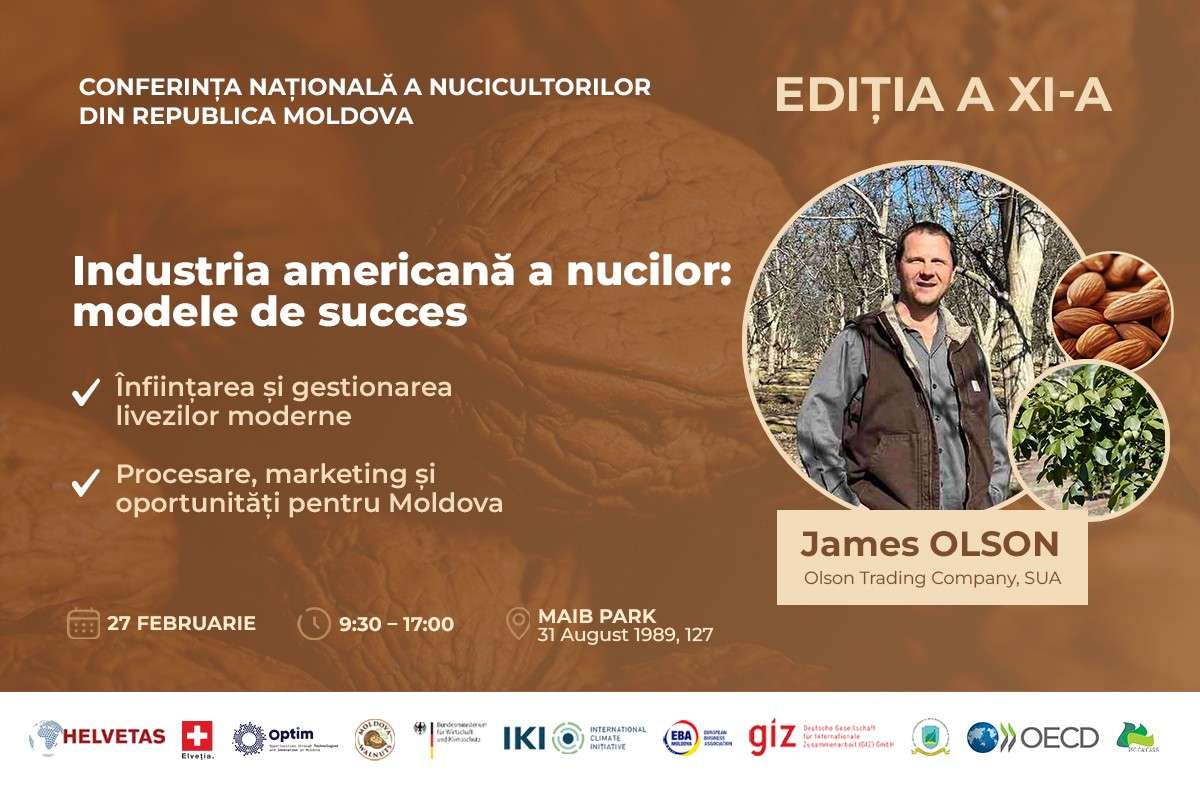 Secretele în industria nuciferă, dezvăluite de James Olson la Chișinău