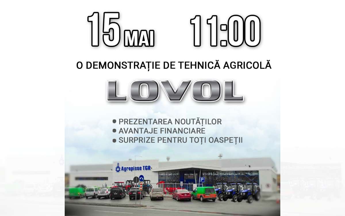 Agropiese TGR приглашает на демонстрацию тракторов Lovol в Оргееве 15 мая